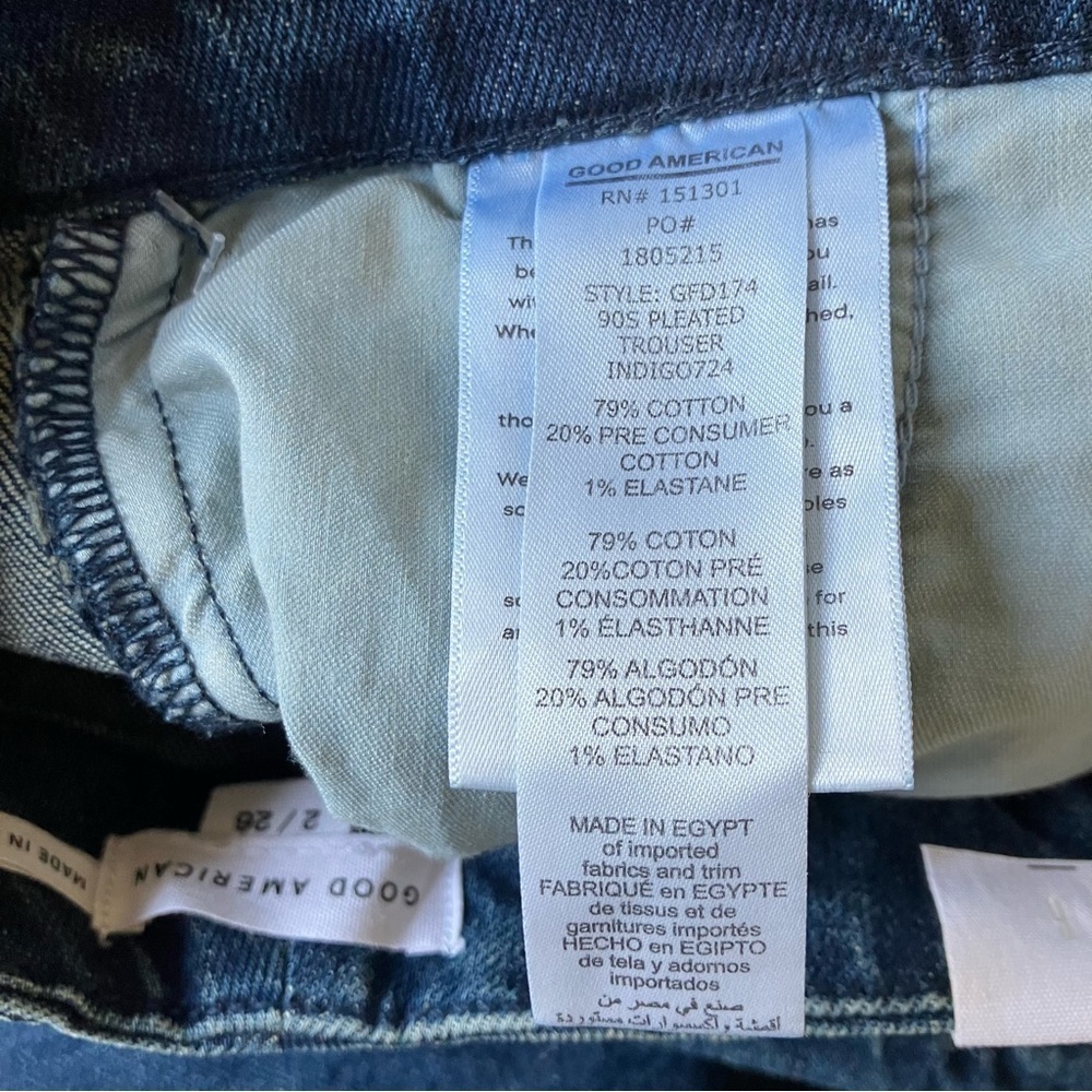 NWT Good American 90S PLEATED DENIM TROUSERS Indigo724 - Picture 11 of 12
